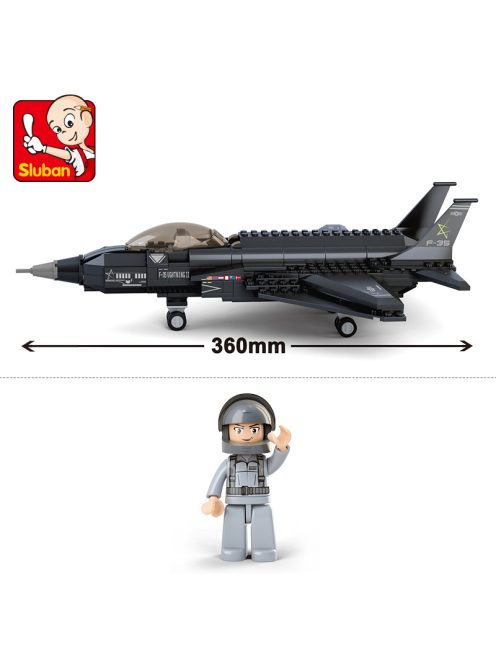 конструктор Sluban Армия Изстребител Светкавицата с 1 фигурка 252 ел. 43х29х7