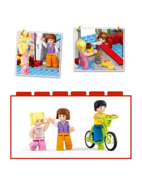 Конструктор Sluban Girl's Dream: Супермаркет (289 ч.) с 3 фигурки, 38х29х7 cm