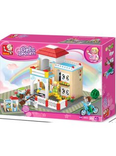   Конструктор Sluban Girl's Dream: Сладка Къща (380 ч.) с 4 фигурки, 38х29х7 cm