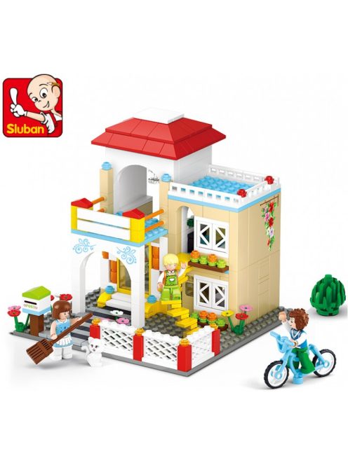 Конструктор Sluban Girl's Dream: Сладка Къща (380 ч.) с 4 фигурки, 38х29х7 cm