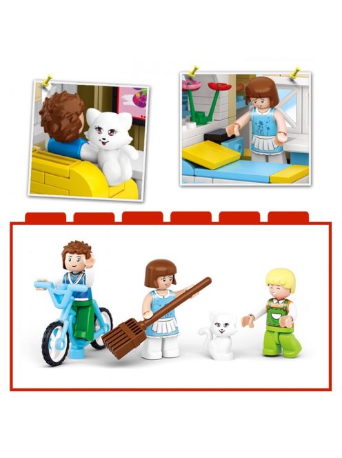 Конструктор Sluban Girl's Dream: Сладка Къща (380 ч.) с 4 фигурки, 38х29х7 cm