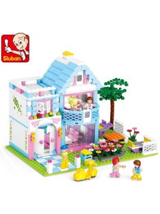   Конструктор Sluban Girl's Dream: Вила с градина (539 ч.) с 5 фигурки, 43х38х8 cm