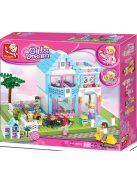 Конструктор Sluban Girl's Dream: Вила с градина (539 ч.) с 5 фигурки, 43х38х8 cm
