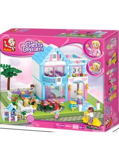   Конструктор Sluban Girl's Dream: Вила с градина (539 ч.) с 5 фигурки, 43х38х8 cm