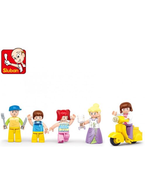 Конструктор Sluban Girl's Dream: Вила с градина (539 ч.) с 5 фигурки, 43х38х8 cm