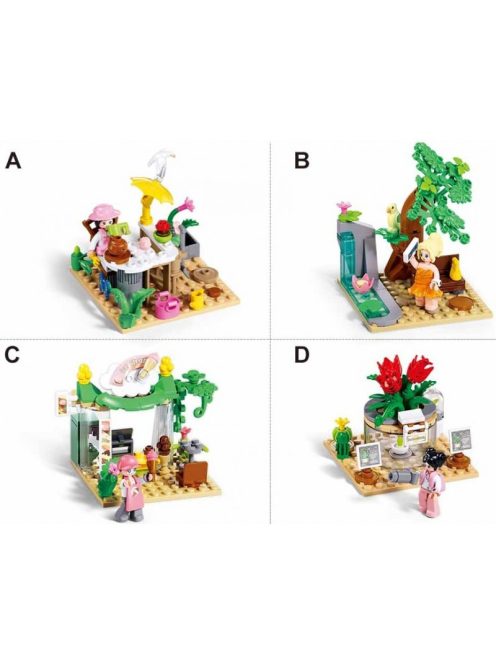 Конструктор Sluban Girl's Dream: Метрополис Ботаническа Градина (71 ч.) с 1 фигурка, 12х12х6 см