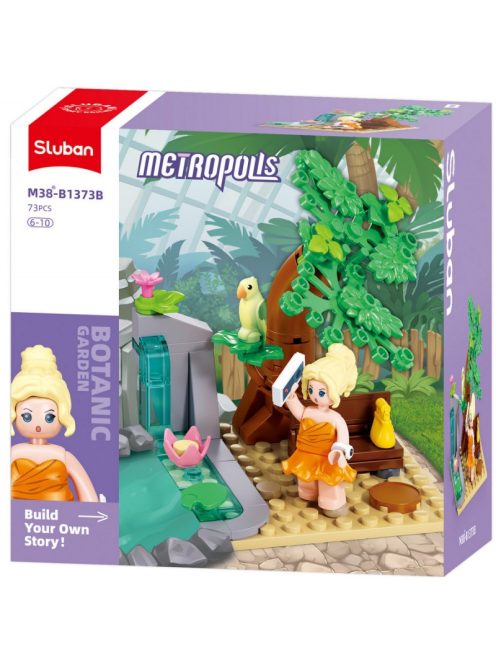 Конструктор Sluban Girl's Dream: Метрополис Ботаническа Градина (71 ч.) с 1 фигурка, 12х12х6 см