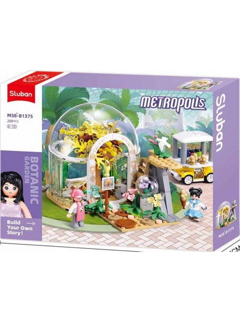 Конструктор Sluban Girl's Dream: Метрополис Ботаническа Градина (299 ч.) с 3 фигурки, 38х29х7 cm
