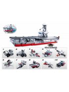 конструктор Sluban Армия Самолетоносач 10 в 1 комбинирай 10 те модела военни машини в самолетоносач 361 ел. 43х29х7