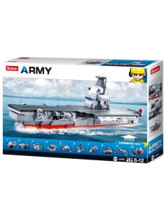   конструктор Sluban Армия Самолетоносач 10 в 1 комбинирай 10 те модела военни машини в самолетоносач 361 ел. 43х29х7