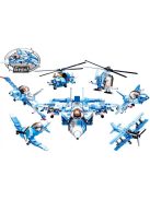  конструктор Sluban Армия Изстребител 6 в 1 сглобете 6 отделни модела в голям изстребител с 6 фигурки 728 ел. 48х38х8