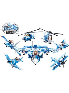    конструктор Sluban Армия Изстребител 6 в 1 сглобете 6 отделни модела в голям изстребител с 6 фигурки 728 ел. 48х38х8