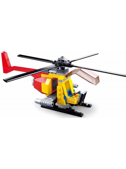 конструктор Sluban Авиация Хеликоптер 100 ел. с1 фигурка 24х14х5