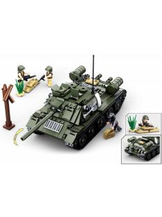   конструктор Sluban Армия 2 в1 Танк Т-34 от втората световна война и Танк Т-85 с 3 фигурки 687 ел. Точен модел 52х33х7