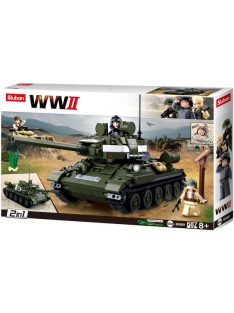   конструктор Sluban Армия 2 в1 Танк Т-34 от втората световна война и Танк Т-85 с 3 фигурки 687 ел. Точен модел 52х33х7