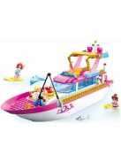 Конструктор Sluban Girl's Dream: Луксозна Яхта (212 ч.) с 3 фигурки, 38х29х7 см