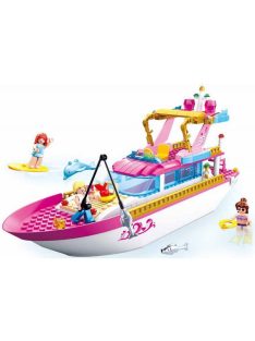   Конструктор Sluban Girl's Dream: Луксозна Яхта (212 ч.) с 3 фигурки, 38х29х7 см