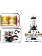 Конструктор Sluban Космос Космическа станция 642 ел. с 6 фигурки със сменяща се глава ключодържател 48х38х8