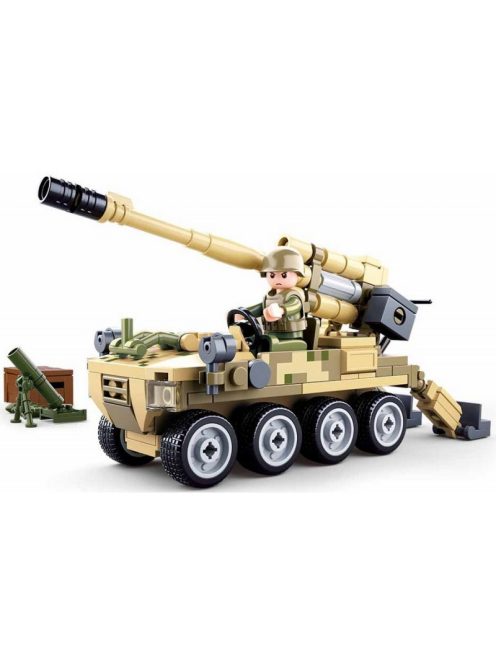 конструктор Sluban Армия Bobcat щурмова артилерииска установка 8Х8 с 1 фигурка точен модел 159 ел. 29х19х6