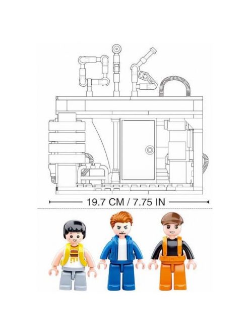 Конструктор Sluban Сити Бензиностанция с микробус 322 ел. с 3 фигурки 38х29х7