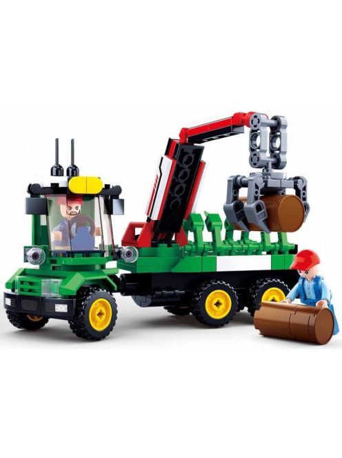 Конструктор Sluban Сити Камион с ремарке с кран за трупи 209 ел. с 2 фигурки 29х24х6