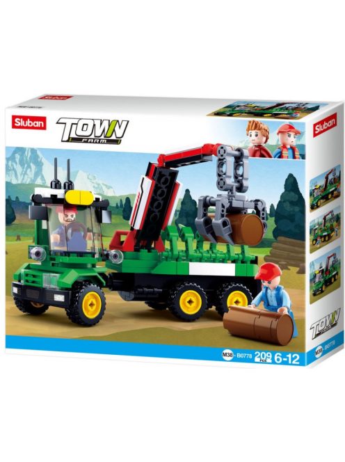 Конструктор Sluban Сити Камион с ремарке с кран за трупи 209 ел. с 2 фигурки 29х24х6