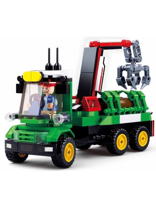 Конструктор Sluban Сити Камион с ремарке с кран за трупи 209 ел. с 2 фигурки 29х24х6