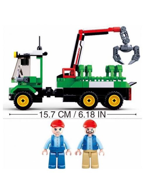 Конструктор Sluban Сити Камион с ремарке с кран за трупи 209 ел. с 2 фигурки 29х24х6