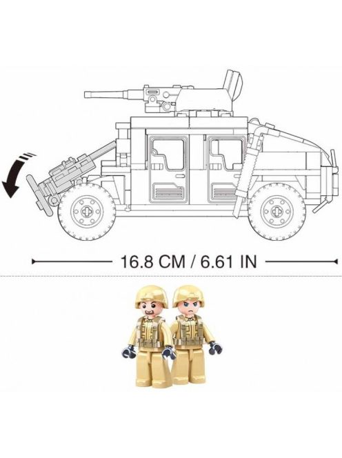 конструктор Sluban Армия Джип Хамър Н2 точен модел 265 ел. с 2 фигурки 30х19х7