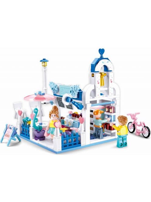 Конструктор Sluban Girl's Dream: Кафене (289 ч.) с 3 фигурки, 38х24х7 см