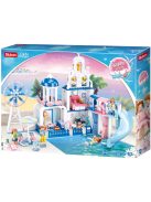 Конструктор Sluban Girl's Dream: Вила с пързалка (446 ч.) с 4 фигурки, 43х33х7 см