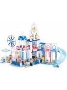 Конструктор Sluban Girl's Dream: Вила с пързалка (446 ч.) с 4 фигурки, 43х33х7 см