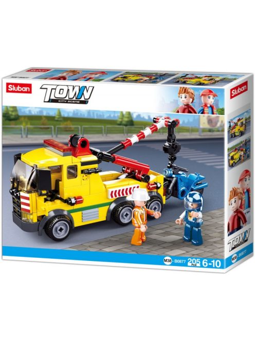 Конструктор Sluban Сити Камион Пътна Помощ с кран 205 ел. с 2 фигурки 29х24х6