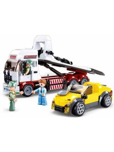  Конструктор Sluban Сити Камион Автовоз Пътна Помощ с кола 338 ел. с 3 фигурки 38х29х7