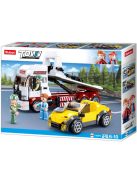 Конструктор Sluban Сити Камион Автовоз Пътна Помощ с кола 338 ел. с 3 фигурки 38х29х7
