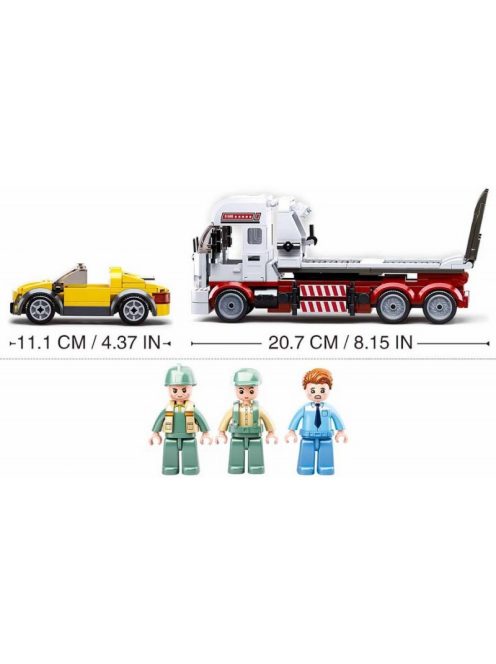 Конструктор Sluban Сити Камион Автовоз Пътна Помощ с кола 338 ел. с 3 фигурки 38х29х7