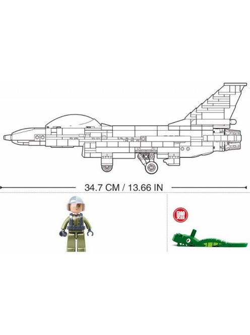 конструктор Sluban Армия Изстребигел F-16 FALCON точен модел с 1 фигурка 521 ел. 30х24х13