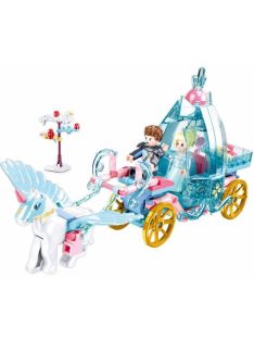   Конструктор Sluban Girl's Dream: Приказна Каляска (191 ч.) с 2 фигурки, 29х24х6 см