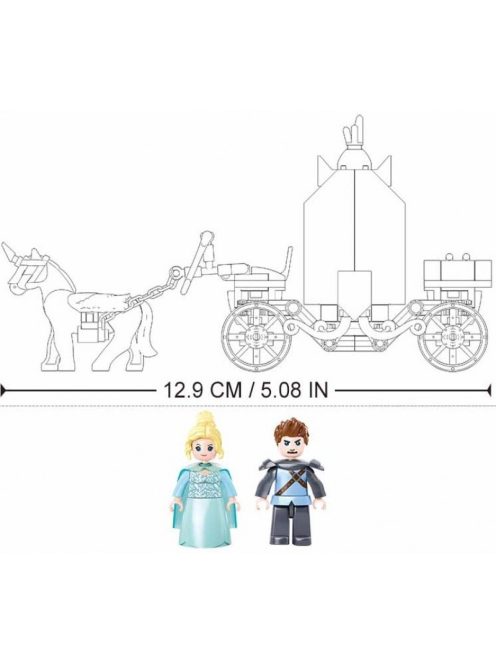 Конструктор Sluban Girl's Dream: Приказна Каляска (191 ч.) с 2 фигурки, 29х24х6 см