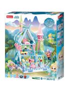 Конструктор Sluban Girl's Dream: Приказен Зимен замък (447 ч.) с 5 фигурки, 43х33х7 см