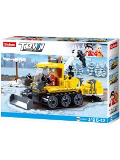   Конструктор Sluban Сити Спасителен Снегорин със снежно оръдие и кран, 145 ел., 1 фигурка, 24х19х5 cm