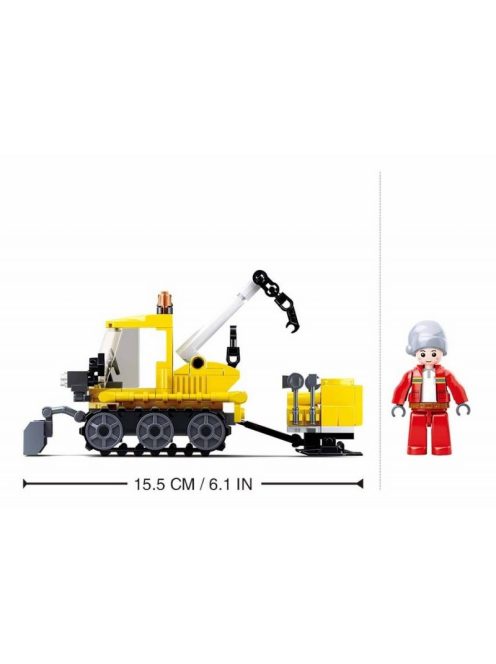 Конструктор Sluban Сити Спасителен Снегорин със снежно оръдие и кран, 145 ел., 1 фигурка, 24х19х5 cm