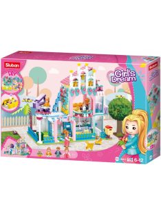   Конструктор Sluban Girl's Dream: Къща с апартаменти (601 ч.) с 4 фигурки, 48х33х7 cm