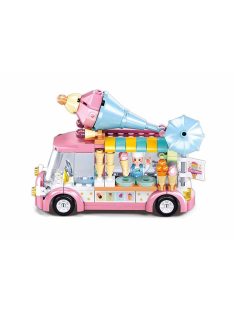   Конструктор Sluban Girl's Dream: Камион за сладолед (145 ч.) с 1 фигурка, 24х19х5 cm