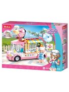 Конструктор Sluban Girl's Dream: Камион за сладолед (145 ч.) с 1 фигурка, 24х19х5 cm