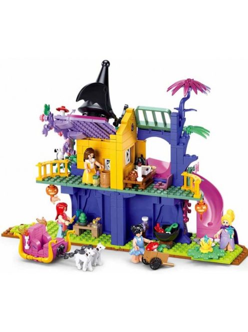 Конструктор Sluban Girl's Dream: Къща Магическо дърво (435 ч.) с 8 фигурки 43х33х7
