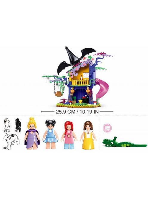 Конструктор Sluban Girl's Dream: Къща Магическо дърво (435 ч.) с 8 фигурки 43х33х7