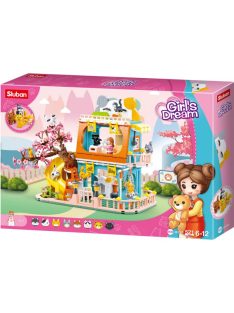   Конструктор Sluban Girl's Dream: Котешката къща (521 ч.) с 9 фигурки, 48х33х7 cm