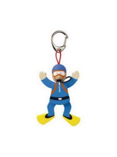   Ключодържател Sevi, С дървена фигурка Водолаз, 8.50х3 cm, Син