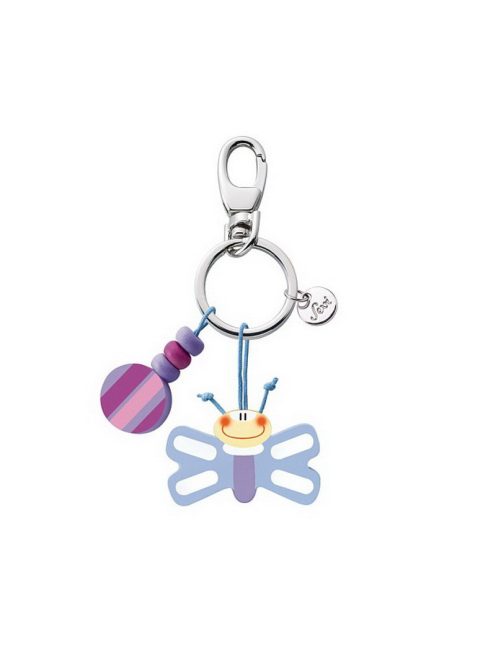 Ключодържател Sevi, С дървени висулка и Водно конче, 3.50х3 cm, Светло син